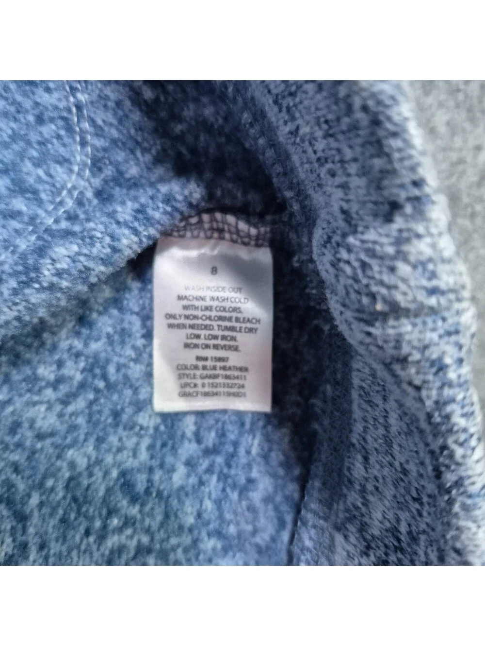365 kids garanimals boys fleece Yeti pullover Blue SZ 8 Casual Warm Soft